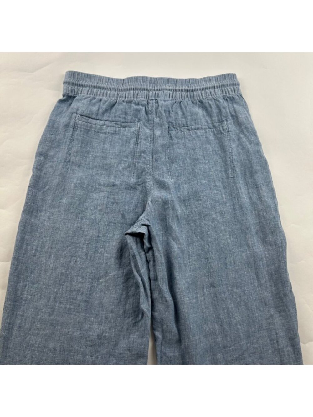 Athleta Light Chambray Blue Linen Cabo Wide Leg Pant 4 - Picture 7 of 8